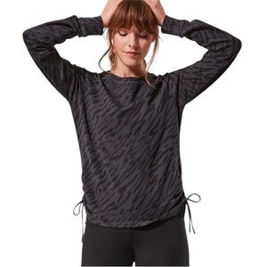 Pact Organic Cotton Cinch Sweatshirt size L Black Tonal Zebra